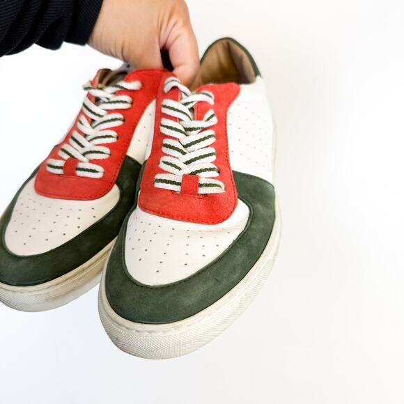 Boden Womens Lace Up Leather Trainers Sneakers Shoes White Green - 37 7 - Picture 4 of 10